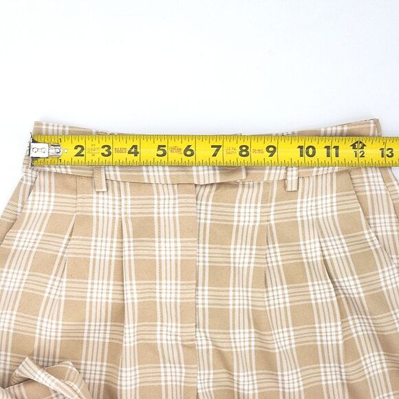 Princess Polly Archer Pants Womens Size 4 Wide Leg Beige Plaid Light Academia - Picture 6 of 9